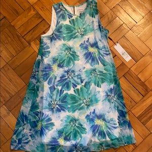 Calvin Klein trapeze dress white with floral print